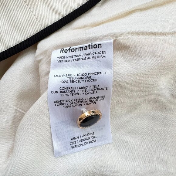 NWT Reformation Reba Top Vest Button Down Sleeveless Collar Cream Black - Picture 8 of 12